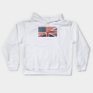 British and American flag combined Kids Hoodie